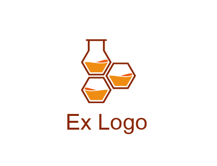 honeycomb and flask icon