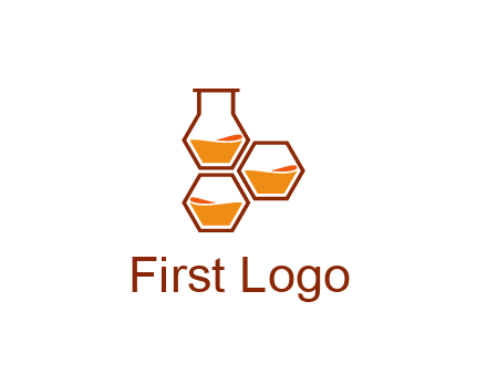 honeycomb and flask icon