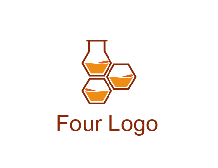 honeycomb and flask icon