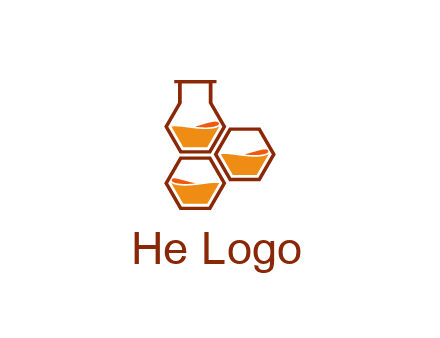 honeycomb and flask icon