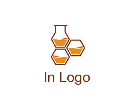 honeycomb and flask icon