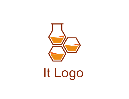 honeycomb and flask icon