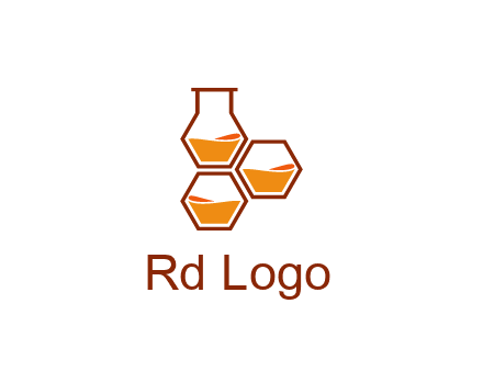 honeycomb and flask icon