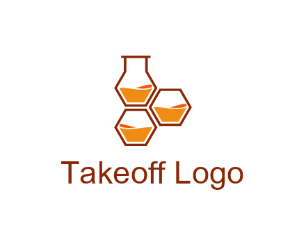 honeycomb and flask icon