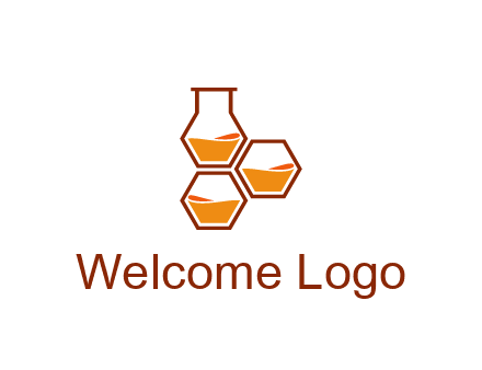honeycomb and flask icon