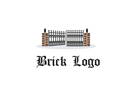bricks and iron gate illustration