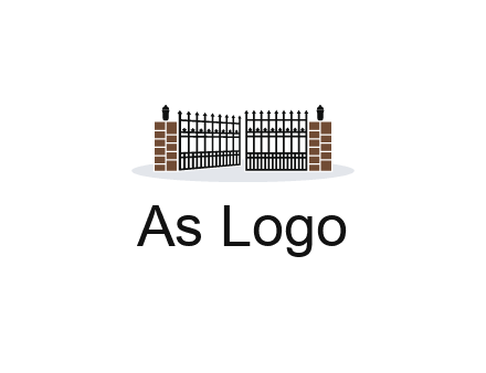 bricks and iron gate illustration