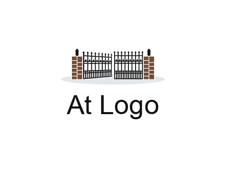 bricks and iron gate illustration