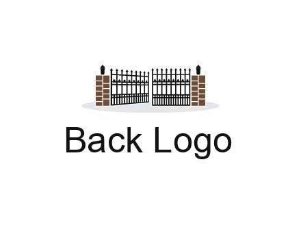 bricks and iron gate illustration