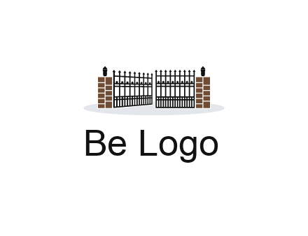 bricks and iron gate illustration