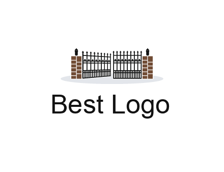 bricks and iron gate illustration