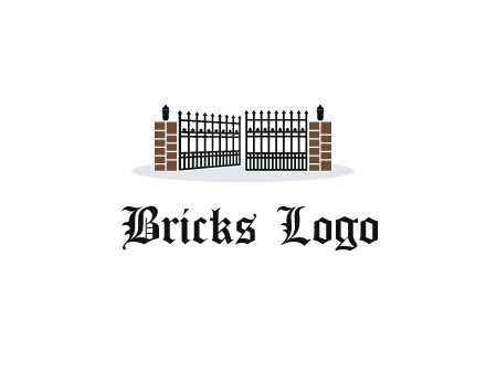 bricks and iron gate illustration