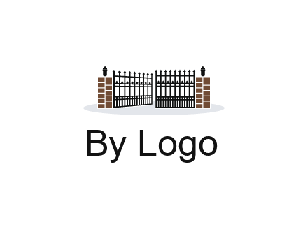 bricks and iron gate illustration