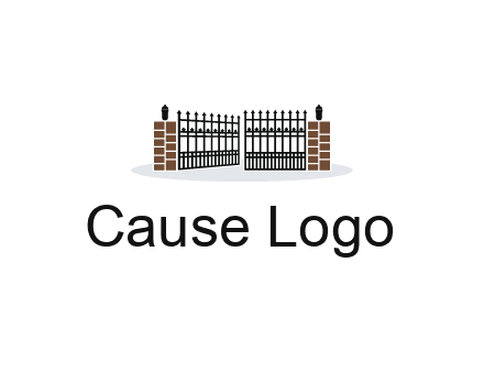bricks and iron gate illustration