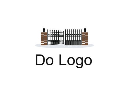 bricks and iron gate illustration