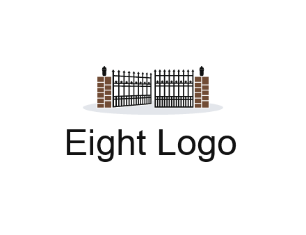 bricks and iron gate illustration