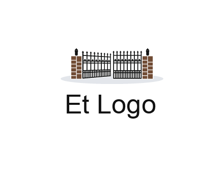 bricks and iron gate illustration