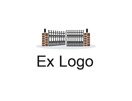 bricks and iron gate illustration