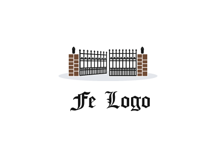 bricks and iron gate illustration