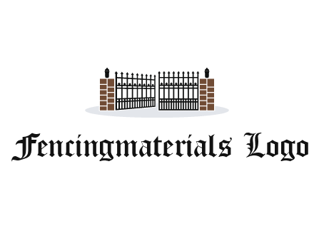 bricks and iron gate illustration