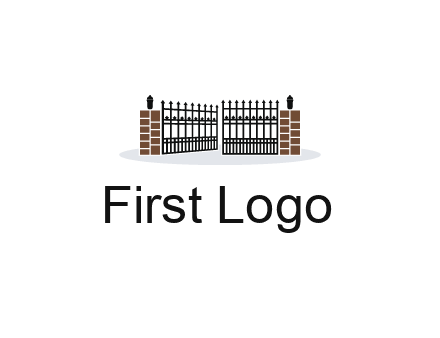 bricks and iron gate illustration