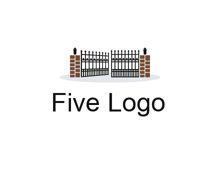 bricks and iron gate illustration