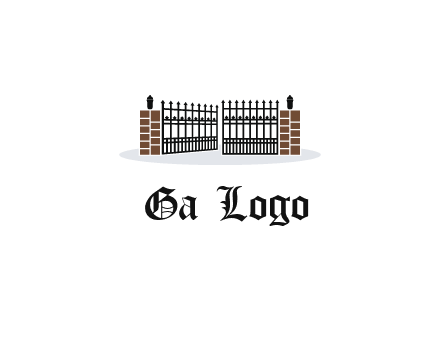 bricks and iron gate illustration