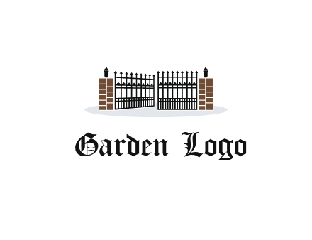 bricks and iron gate illustration