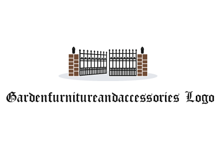 bricks and iron gate illustration