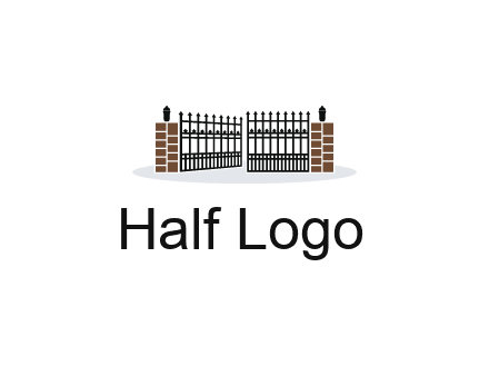 bricks and iron gate illustration