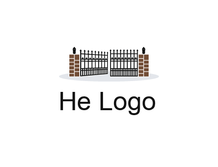 bricks and iron gate illustration
