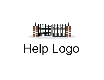 bricks and iron gate illustration