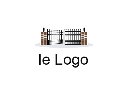 bricks and iron gate illustration