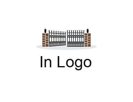 bricks and iron gate illustration