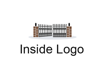 bricks and iron gate illustration