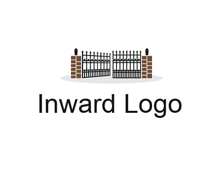 bricks and iron gate illustration