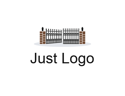 bricks and iron gate illustration