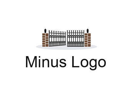 bricks and iron gate illustration