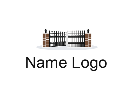 bricks and iron gate illustration
