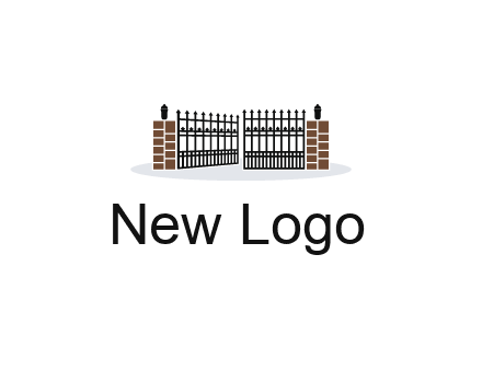 bricks and iron gate illustration