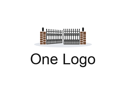 bricks and iron gate illustration