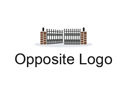 bricks and iron gate illustration