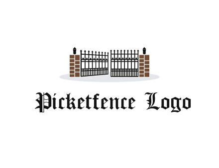 bricks and iron gate illustration