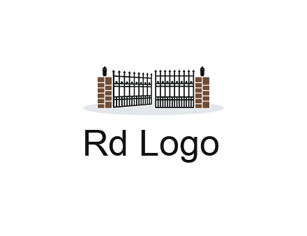 bricks and iron gate illustration