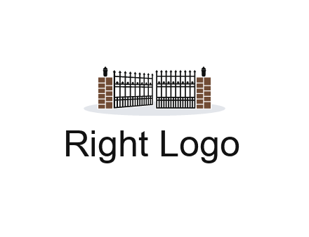 bricks and iron gate illustration