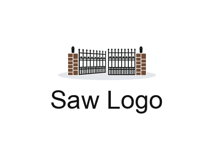 bricks and iron gate illustration