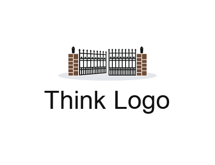bricks and iron gate illustration