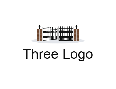 bricks and iron gate illustration