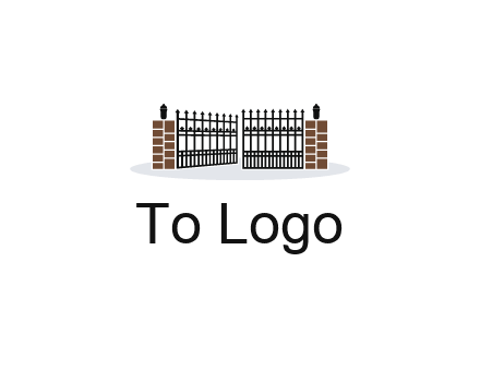bricks and iron gate illustration