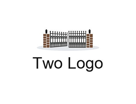 bricks and iron gate illustration
